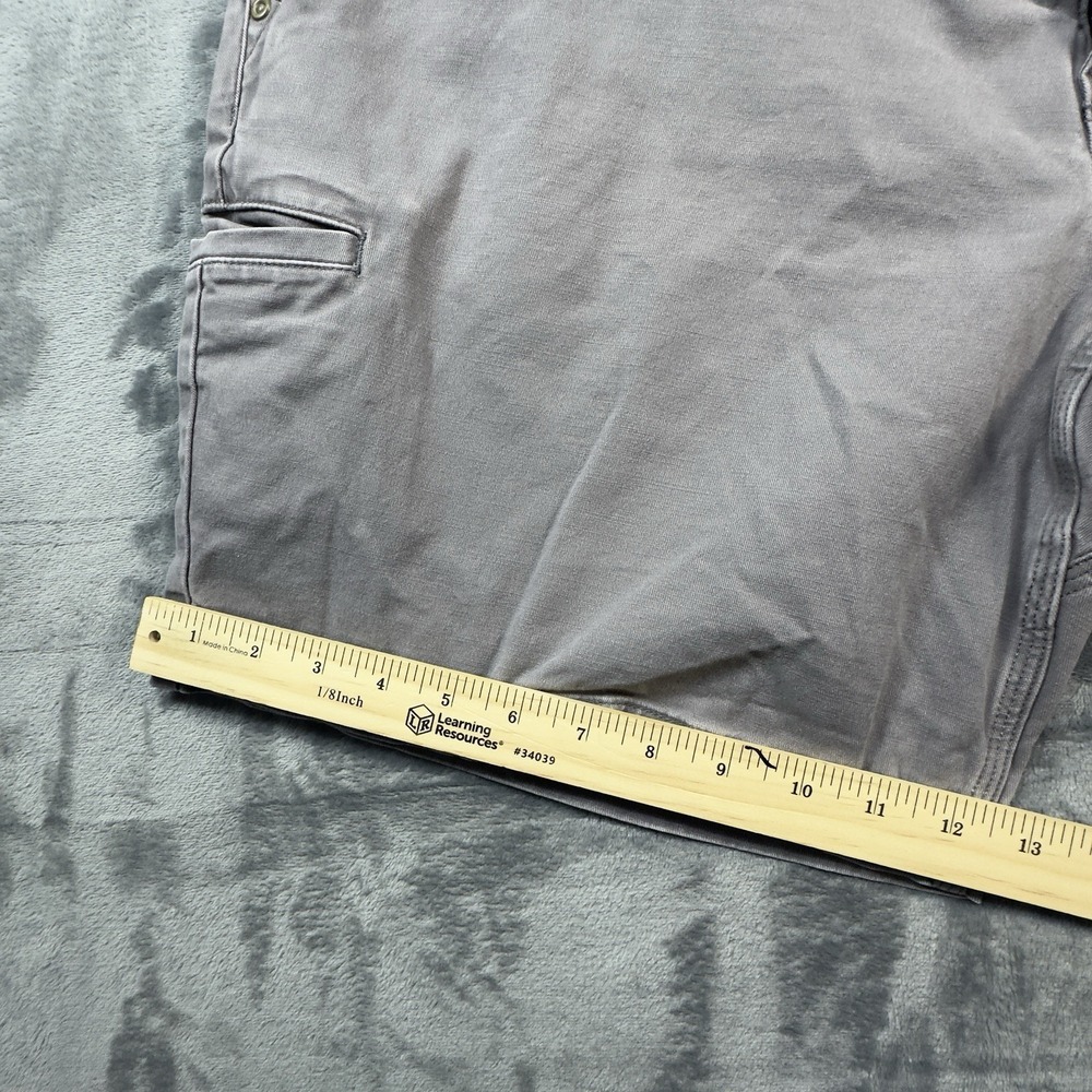 Duluth Trading Flex Ballroom Khaki Shorts Mens 40 Relaxed Fit Work Utility Gray - Picture 8 of 9